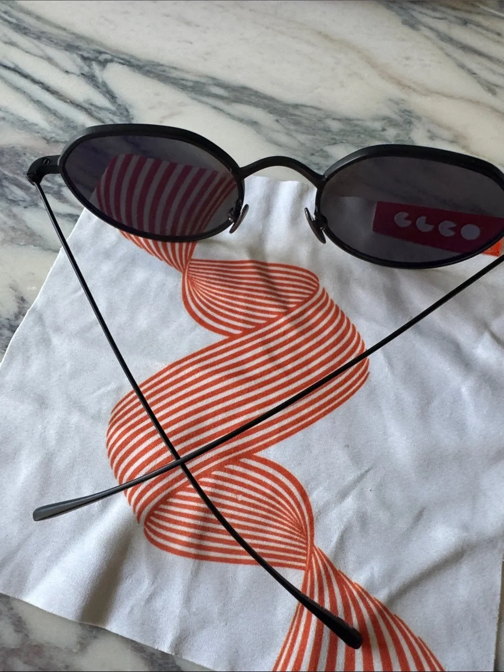 Garrett Leight GLCO Black Oval Sunglasses + Case